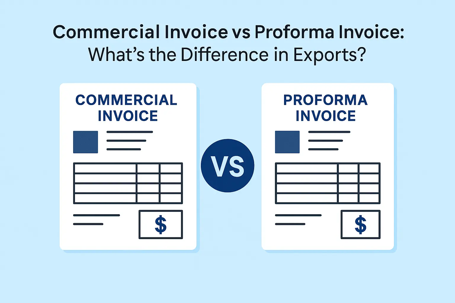 Commercial Invoice vs Proforma Invoice