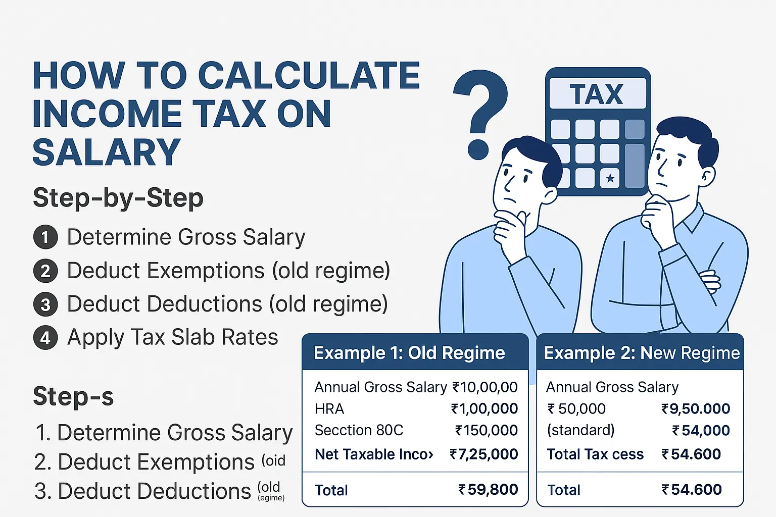  Income Tax Calculation for Salaried Employees Step-by-Step with Examples